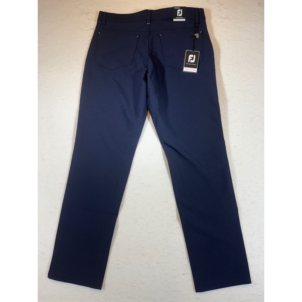 FootJoy Performance Pants Mens Navy Blue Slimmer Fit Golf Trousers W33 L32 - Picture 2 of 3